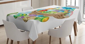Abakuhaus Tischdecke »Farbfest Waschbar Für den Außen Bereich geeignet Klare Farben«, Ostern Korb mit bunten Eiern
