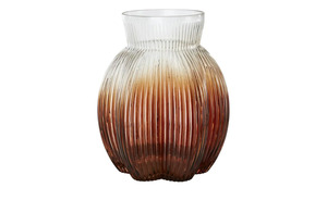 Vase braun Glas  Ø: 18 Dekoration