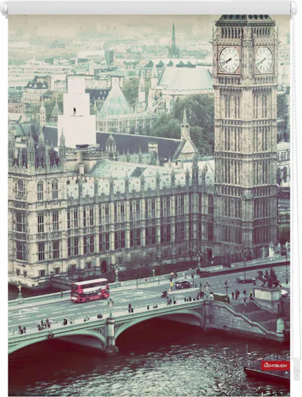 Bild 1 von LICHTBLICK ORIGINAL Seitenzugrollo »Klemmfix Motiv London Westminster«, Lichtschutz, ohne Bohren, freihängend, bedruckt