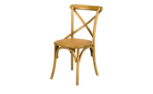 Holz-Stuhl mit Rattan-Sitzfläche