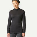 Bild 1 von Merino Shirt Bergtrekking MT500 Zip langarm Damen schwarz