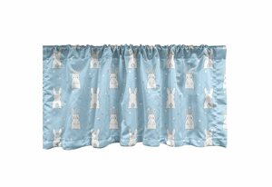 Scheibengardine »Vorhang Volant für Küche Schlafzimmer Dekor mit Stangentasche«, Abakuhaus, Osterhase Häschen-Cartoon