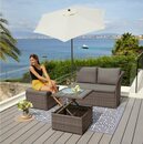 Bild 1 von KONIFERA Gartenlounge-Set »Marseille Premium«, (7-tlg), 2er Sofa, 1 Hocker, Tisch 57x57x36-63 cm, Polyrattan