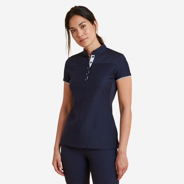 Bild 1 von Reit-Poloshirt kurzarm 500 Damen marineblau