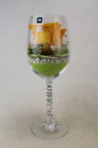 Arrangement Weinglas Leonardo Long Life Rose Gelb 8 cm Glas