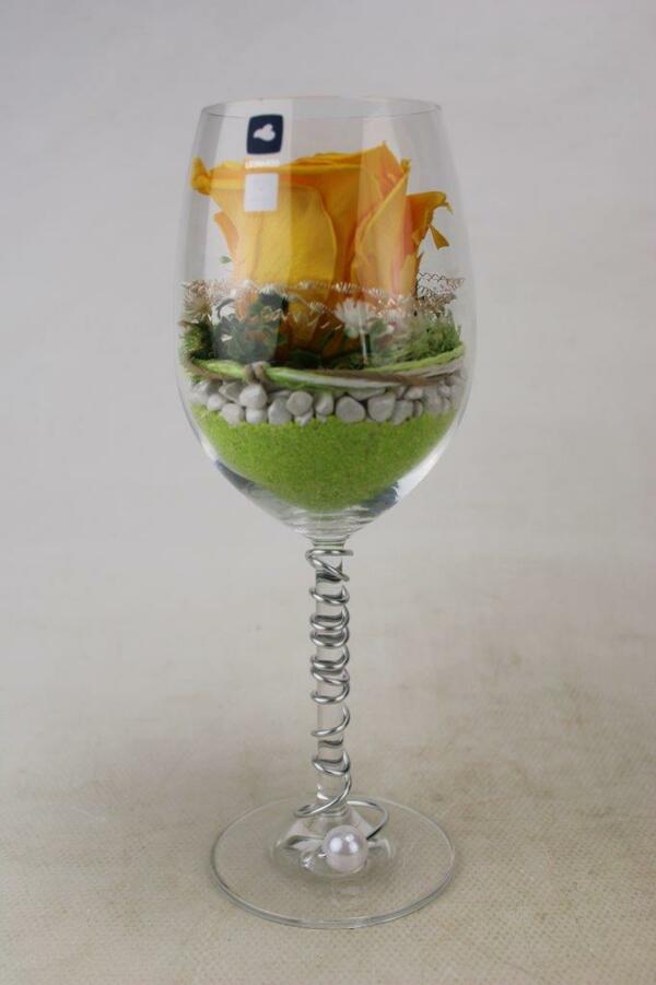 Bild 1 von Arrangement Weinglas Leonardo Long Life Rose Gelb 8 cm Glas