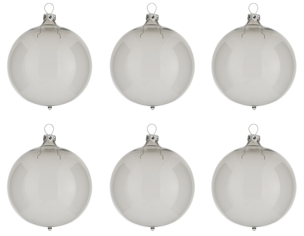 Bild 1 von Thüringer Glasdesign Weihnachtsbaumkugel »Transparent«, (Set, 6 St.), grau