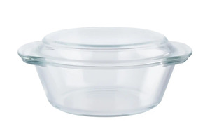 KHG Auflaufform mit Deckel 1,0 l transparent/klar Borosilikatglas Maße (cm): B: 17,9 H: 8,5 Küchenzubehör