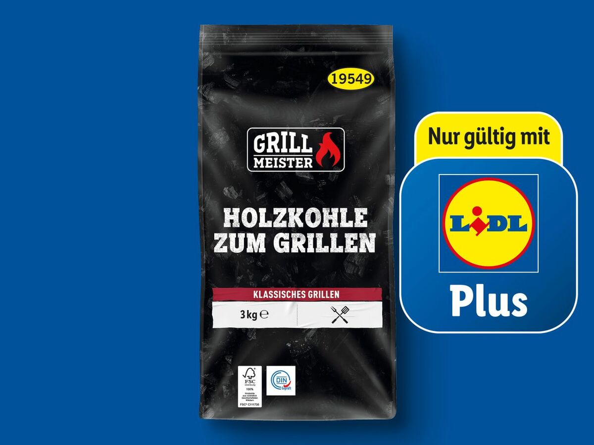 Bild 1 von Grillmeister Holzkohle zum Grillen, 
         3 kg