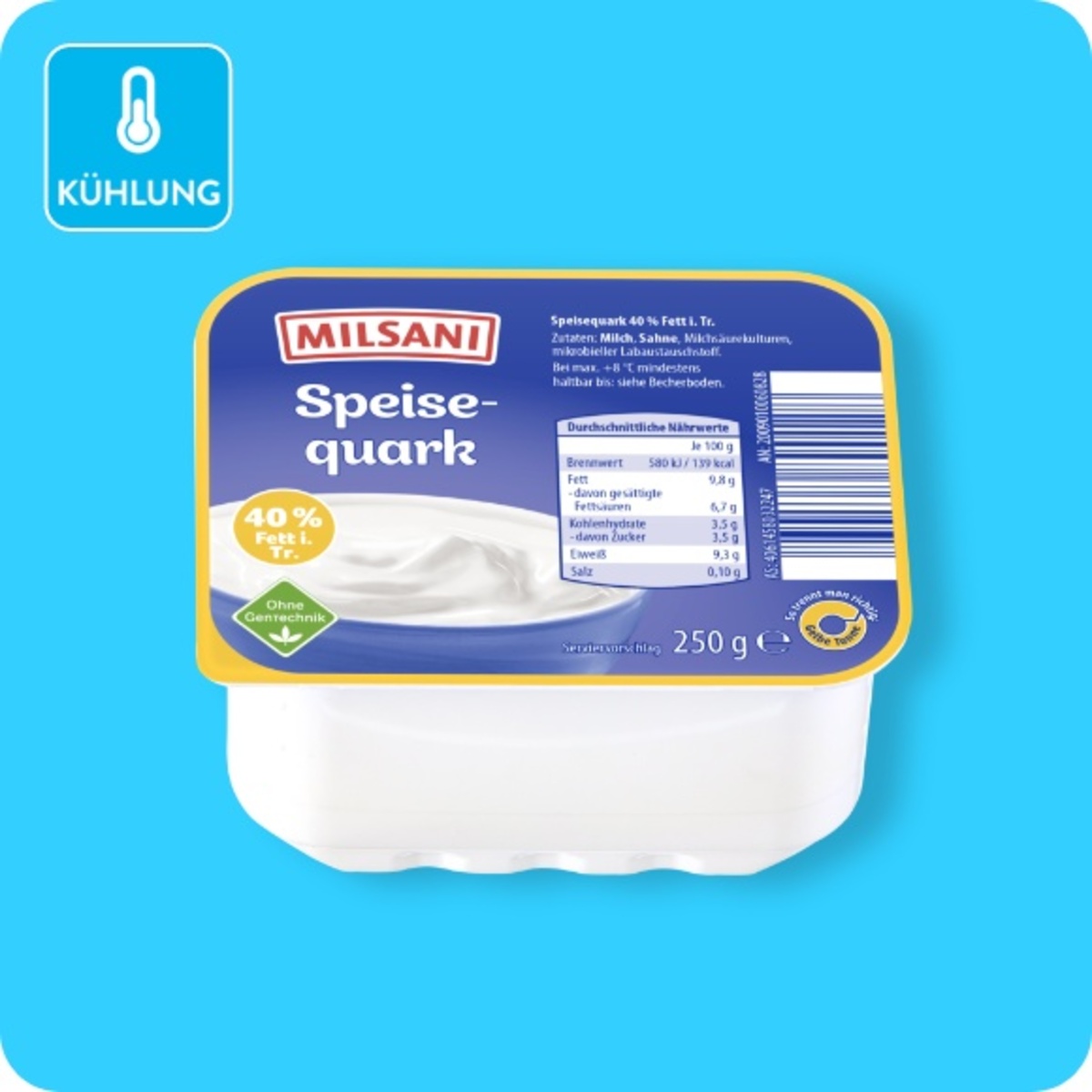 Bild 1 von MILSANI Speisequark 40 %, Ohne Gentechnik