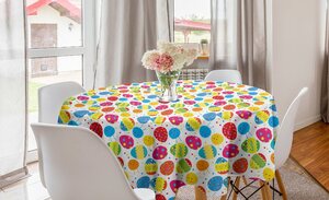 Abakuhaus Tischdecke »Kreis Tischdecke Abdeckung für Esszimmer Küche Dekoration«, Ostern Baby Chicken Gänseblümchen