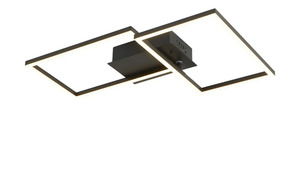 LED-Deckenleuchte 2-flammig, schwarz mit Fernbedienung