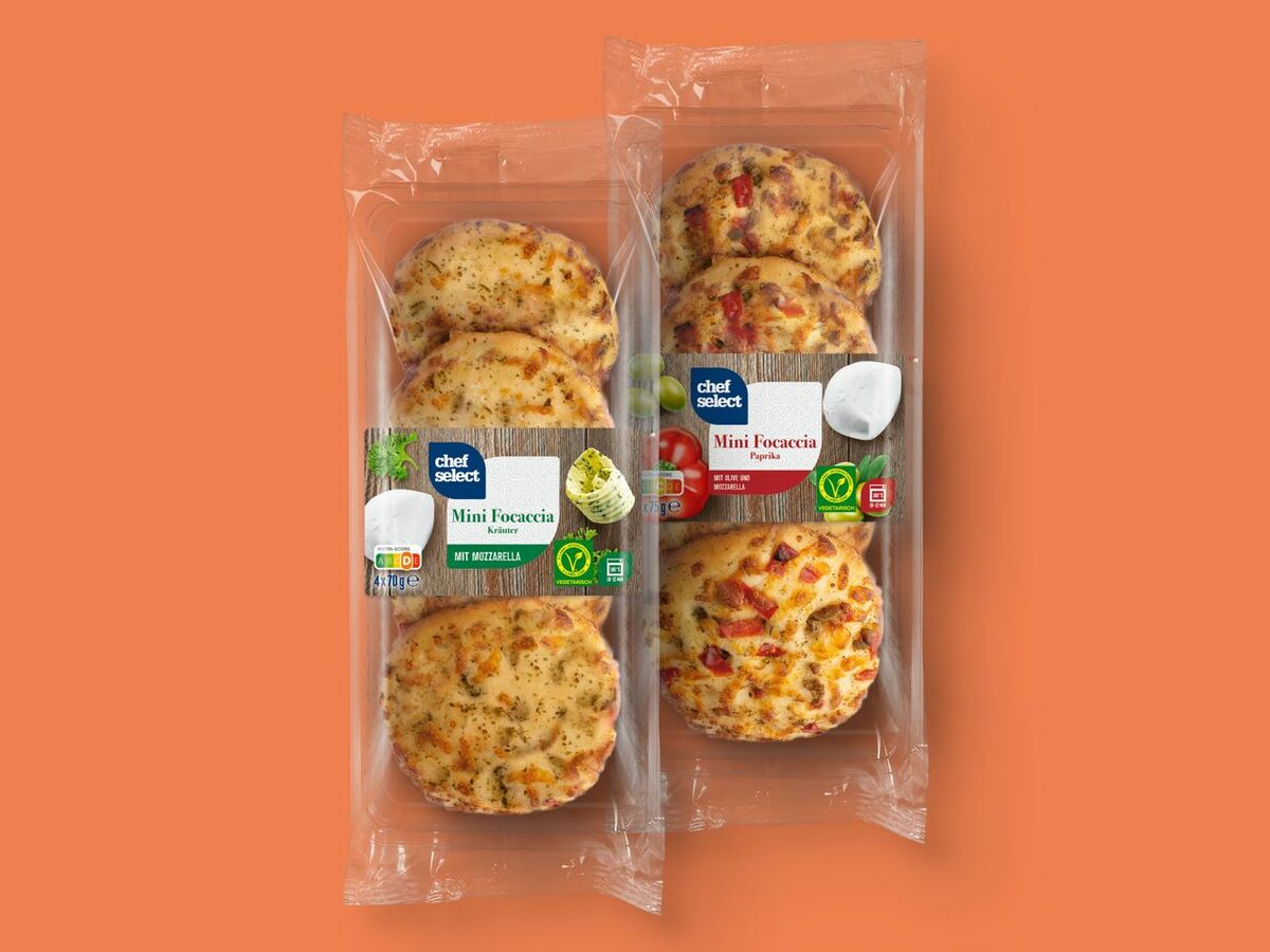 Bild 1 von Chef Select Mini Focaccia, 
         4x 70/4x 75 g
