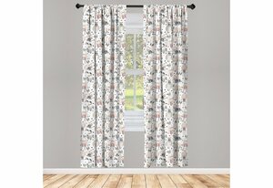 Gardine »Vorhang für Wohnzimmer Schlafzimmer Dekor«, Abakuhaus, Ostern Kaninchen mit Blumen