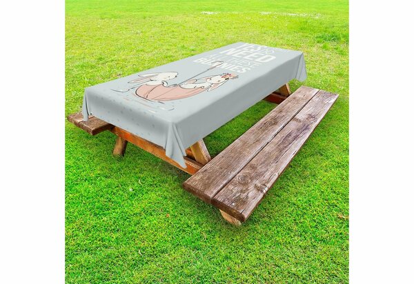 Bild 1 von Abakuhaus Tischdecke »dekorative waschbare Picknick-Tischdecke«, Sprichwort Hasen Pet Lover Themed