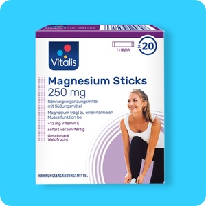 VITALIS Magnesium Sticks¹, Waldfrucht- oder Limettengeschmack