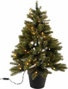 Bild 1 von Creativ deco Künstlicher Weihnachtsbaum, mit schwarzem Kunststoff-Topf und LED-Lichterkette, batteriebetrieben