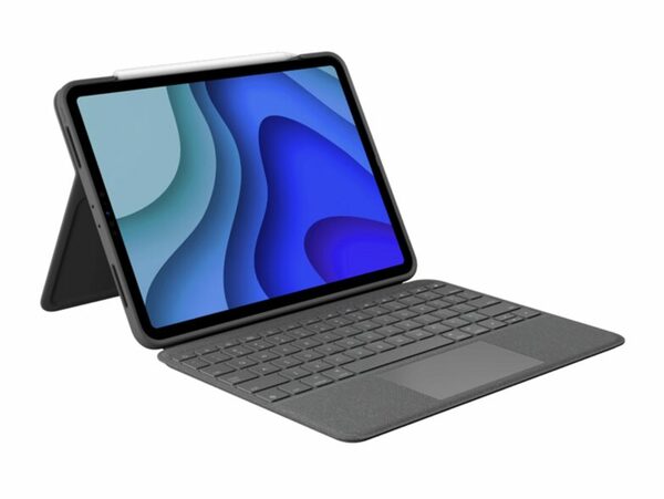 Bild 1 von Logitech Folio Touch, Tastatur-Case für iPad Pro (11"), Trackpad, QWERTZ, grau