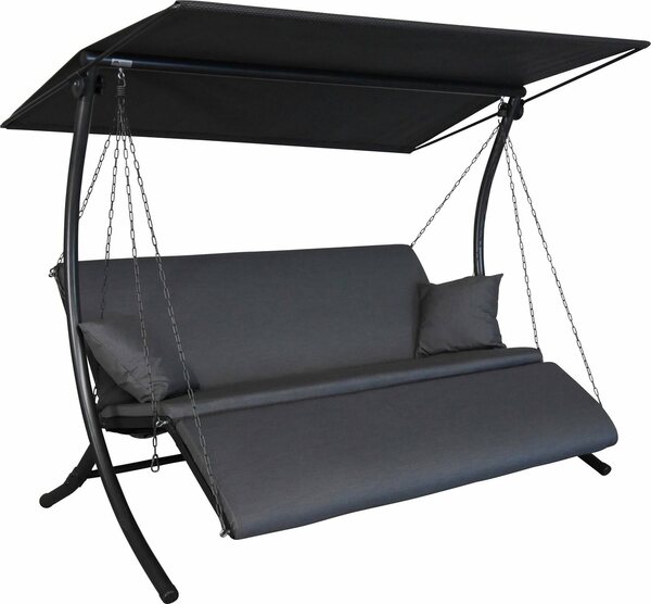 Bild 1 von Angerer Freizeitmöbel Hollywoodschaukel »Swing Zip anthrazit«, 3-Sitzer, Bettfunktion, wetterfest