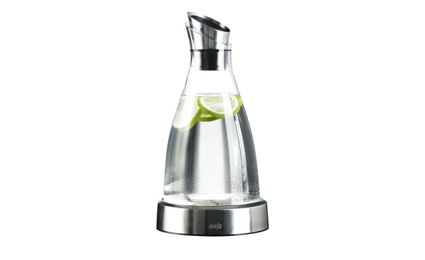 Bild 1 von emsa Kühlkaraffe 1,0 Liter  Flow transparent/klar Edelstahl, Glas  Maße (cm): H: 29  Ø: [14.5] Gläser & Karaffen