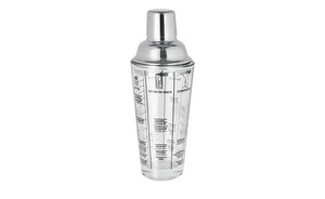 for friends Cocktail-Shaker mit Rezepten transparent/klar Edelstahl, Glas , Silikon Maße (cm): H: 21,5  Ø: [8.5] Gläser & Karaffen