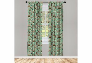 Gardine »Vorhang für Wohnzimmer Schlafzimmer Dekor«, Abakuhaus, Ostern Schokoladen-Häschen-Eier Tulpen