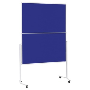 magnetoplan Moderationstafel weißer Rahmen, klappbar, mobil - Filz blau