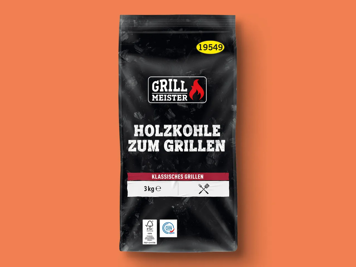 Bild 1 von Grillmeister Holzkohle zum Grillen, 
         3 kg