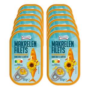 Dreimaster Makrelenfilet in Sonnenblumenöl 125 g, 12er Pack