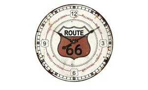 Wanduhr "Route 66" beige Ø: [58.0] Dekoration