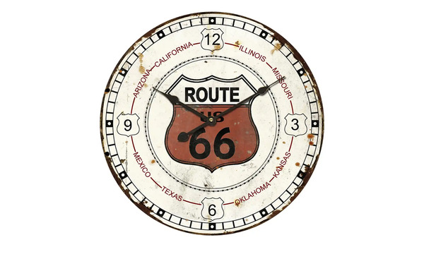 Bild 1 von Wanduhr "Route 66" beige Ø: [58.0] Dekoration