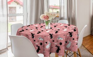 Abakuhaus Tischdecke »Kreis Tischdecke Abdeckung für Esszimmer Küche Dekoration«, Hase Kreative Lustige Kaninchen Kunst