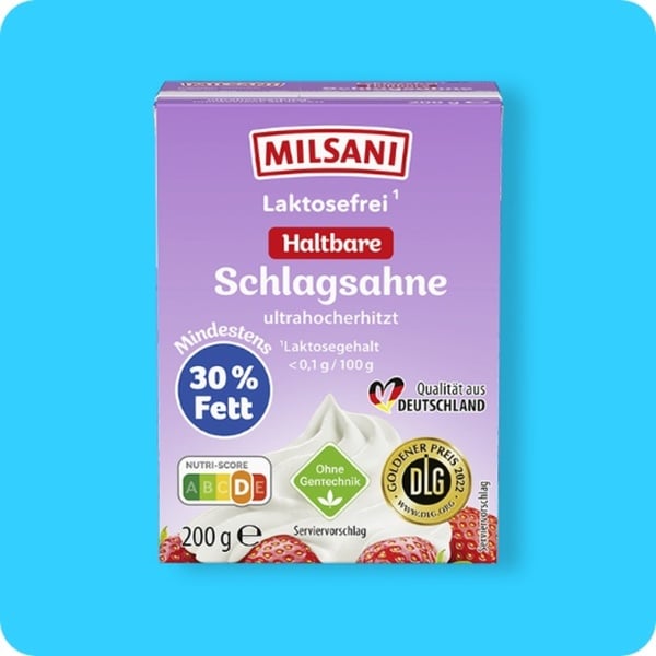 Bild 1 von MILSANI Laktosefreie H-Schlagsahne, Qualität aus Deutschland