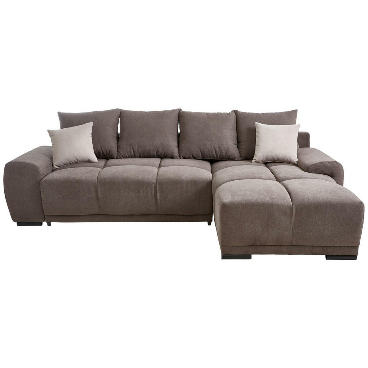 Bild 1 von Carryhome Wohnlandschaft schlammfarben, hellbraun flachgewebe , Show , Textil , Buche , massiv , 3-Sitzer , lackiert,Flachgewebe,Echtholz , Liegefunktion, Schlafen auf Sitzhöhe , 001877089501