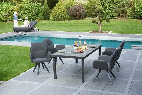 Bild 1 von House- Attack Gartenstuhl »Sunrino Dining Gartensessel Drehsessel Anthrazit/Sooty aus Sunbrella Stoff 70x66x94cm«