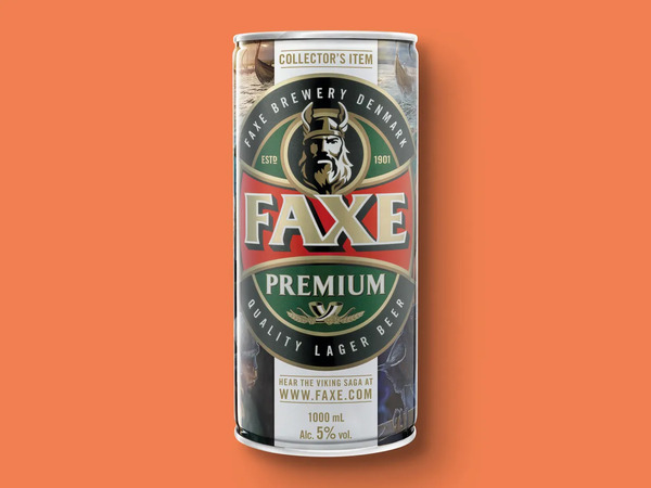 Bild 1 von Faxe Premium Bier, 
         1 l zzgl. -.25 Pfand