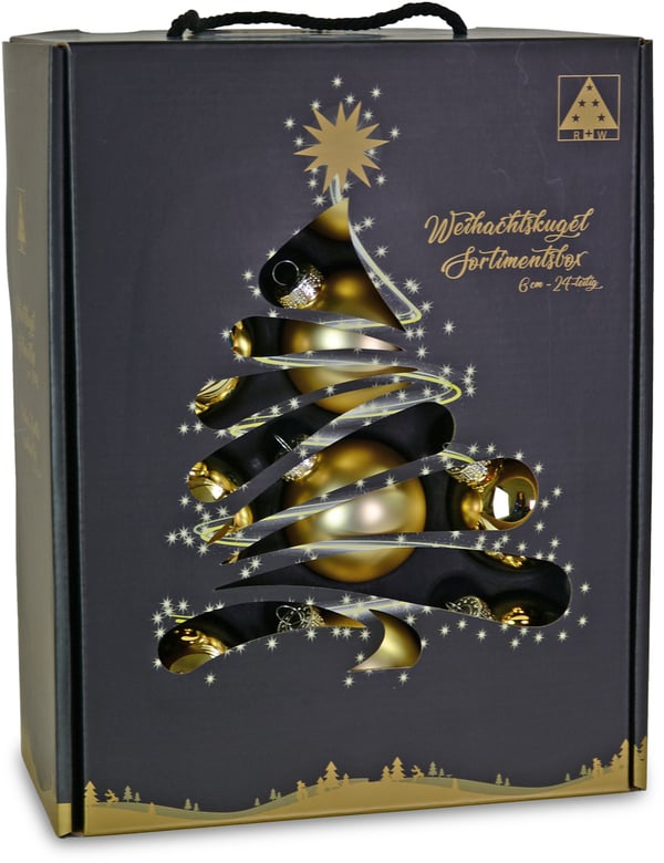 Bild 1 von RIFFELMACHER & WEINBERGER Weihnachtsbaumkugel, (Set, 24 St.), Ø ca. 6 cm, aus Glas, mit praktischer Aufbewahrungsbox