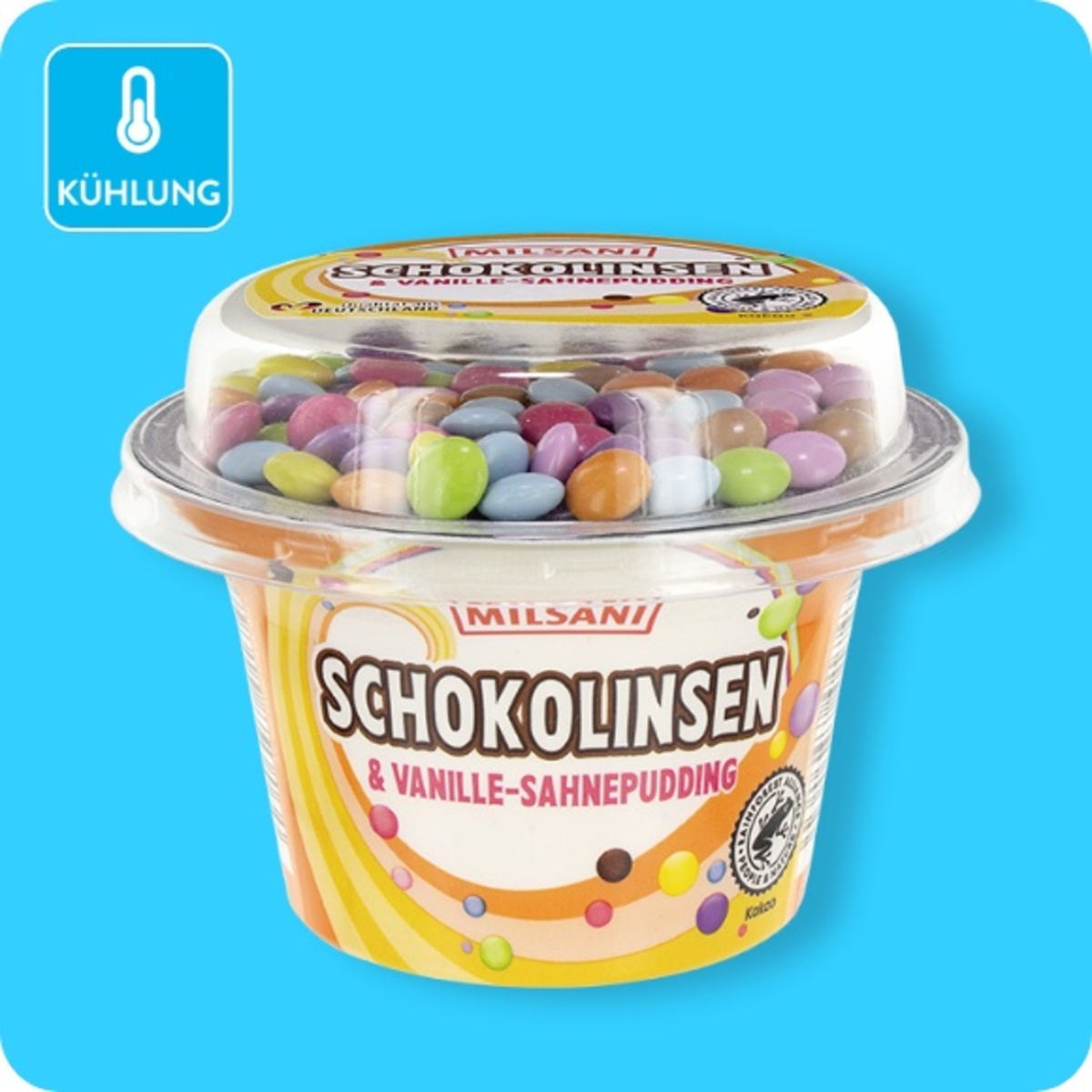 Bild 1 von MILSANI Sahnepudding mit Süßigkeiten, Schokolinsen & Schoko-Sahnepudding