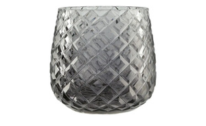 Windlicht grau Glas  Maße (cm): H: 9  Ø: [8.0] Dekoration