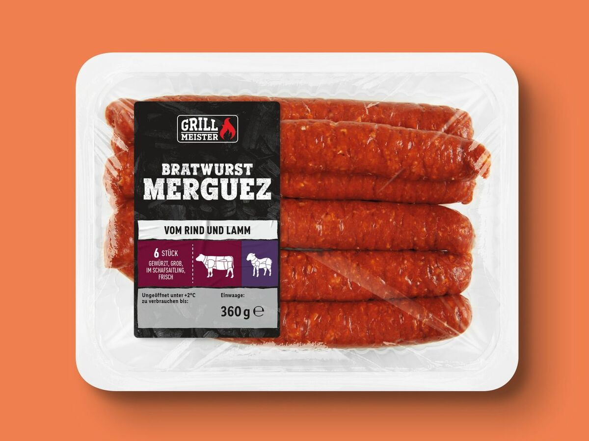 Bild 1 von Grillmeister Bratwurst Merguez, 
         360 g