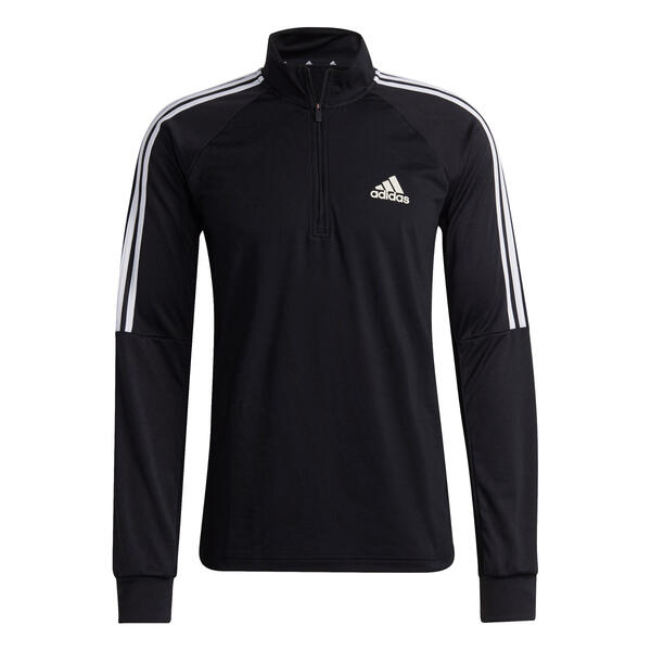 Bild 1 von Trainingsjacke Fussball Adidas Sereno 1/4-Zip 3 Streifen schwarz