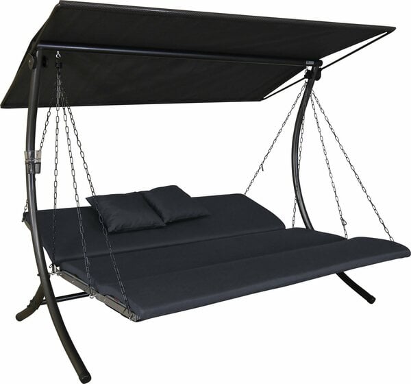 Bild 1 von Angerer Freizeitmöbel Hollywoodschaukel »Luxus Zip anthrazit«, 3-Sitzer, Bettfunktion, BxTxH: 210x145x160 cm