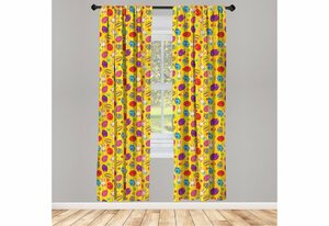 Gardine »Vorhang für Wohnzimmer Schlafzimmer Dekor«, Abakuhaus, Ostern Hasen Gänseblümchen Funky