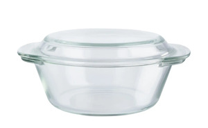 KHG Auflaufform mit Deckel 1,5 l transparent/klar Borosilikatglas Maße (cm): B: 20,7 H: 10 Küchenzubehör
