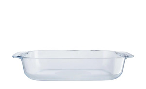 KHG Auflaufform mit Griffen 2,0 l transparent/klar Borosilikatglas Maße (cm): B: 19,8 H: 6,2 Küchenzubehör