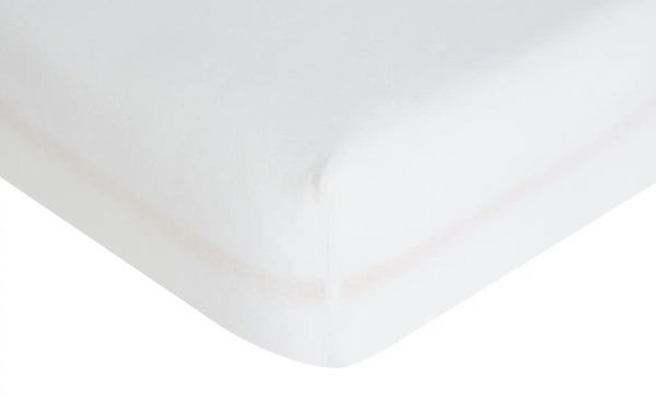 Bild 1 von Flanell Spannbetttuch weiß 100 % Baumwolle Maße (cm): B: 180 Bettwaren