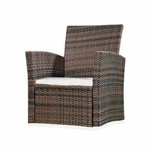Melko Gartensessel »Gartenstuhl Lounge Sessel aus Polyrattan in Braun Terrassen Rattanstuhl Hochlehner Gartensessel« (Stück), Schraub-Ausgleich-Standfüße