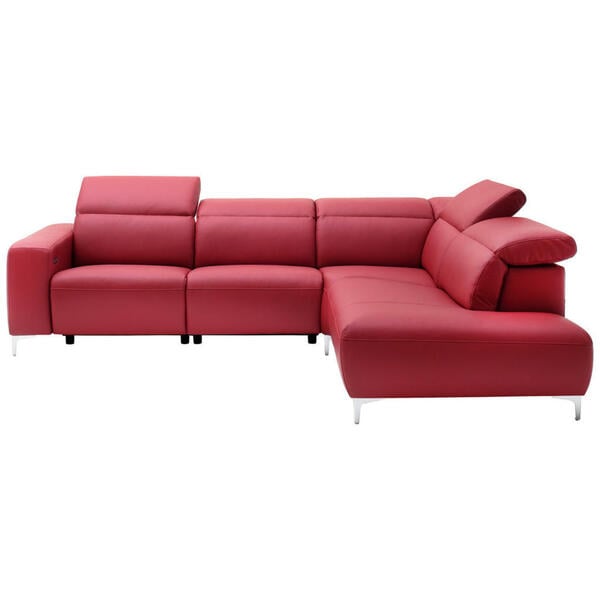 Bild 1 von Pure Home Lifestyle Wohnlandschaft rot echtleder , 902 -Exklusiv- , Leder , Uni , 4-Sitzer , pigmentiert , Lederauswahl, Stoffauswahl, seitenverkehrt erhältlich, Hocker erhältlich , 001581003429