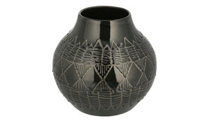 Vase schwarz Steingut Maße (cm): H: 27  Ø: [30.5] Dekoration