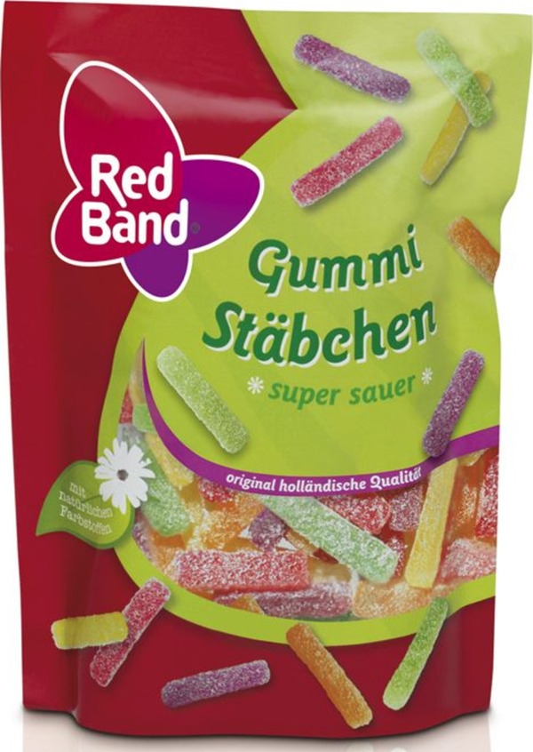 Bild 1 von Red Band Gummi Stäbchen super sauer Premium Stehbeutel, 200 g